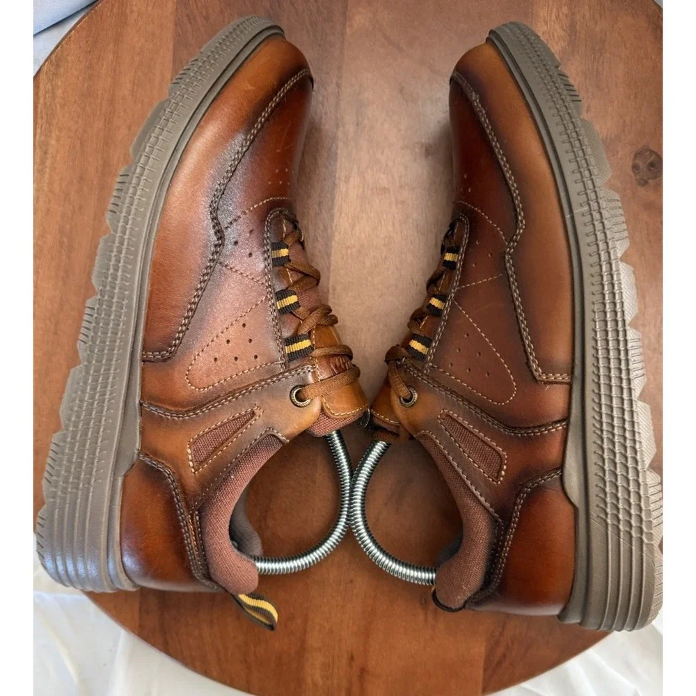 Arkbird Brown Leather Casual Sneaker Low Top Lace-Up Oxford‎ Shoes Men's Size 7